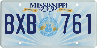 MS license plate BXB761