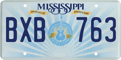 MS license plate BXB763