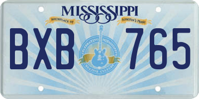 MS license plate BXB765