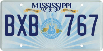 MS license plate BXB767