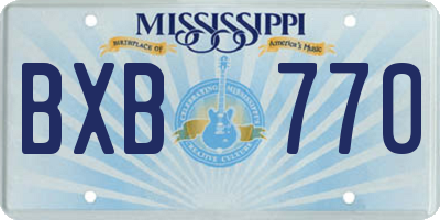 MS license plate BXB770