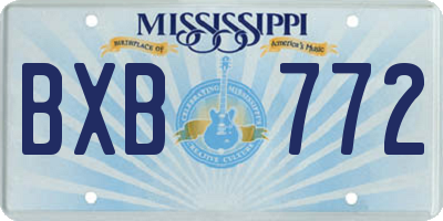 MS license plate BXB772