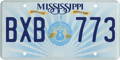 MS license plate BXB773