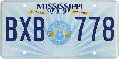MS license plate BXB778