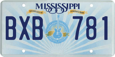 MS license plate BXB781