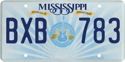MS license plate BXB783