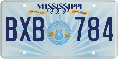 MS license plate BXB784