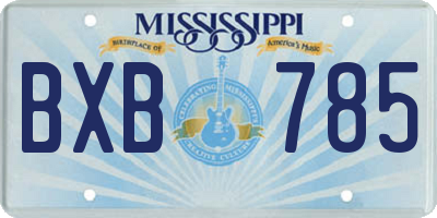 MS license plate BXB785