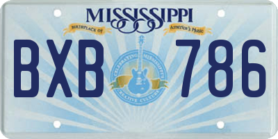 MS license plate BXB786