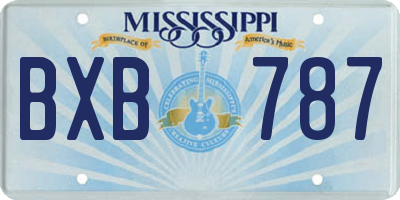 MS license plate BXB787
