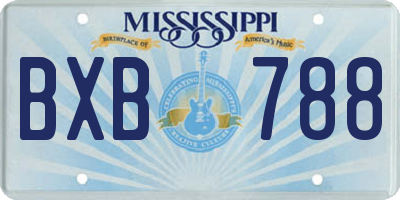 MS license plate BXB788