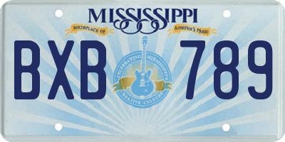 MS license plate BXB789