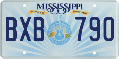 MS license plate BXB790