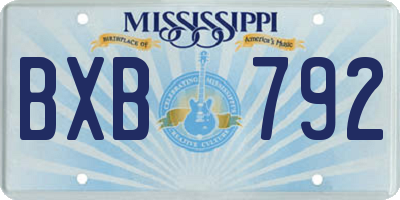 MS license plate BXB792