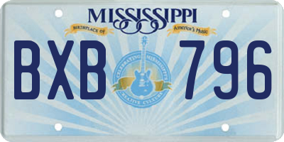 MS license plate BXB796