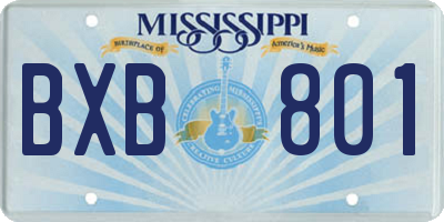 MS license plate BXB801