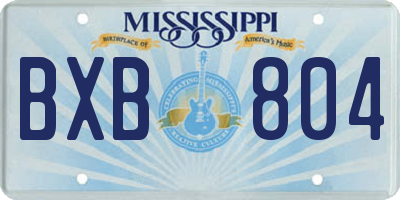 MS license plate BXB804