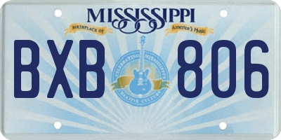 MS license plate BXB806