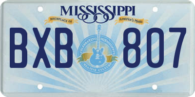 MS license plate BXB807