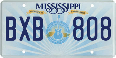 MS license plate BXB808