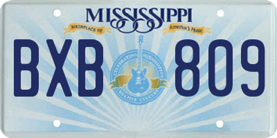 MS license plate BXB809