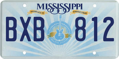 MS license plate BXB812