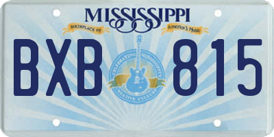 MS license plate BXB815