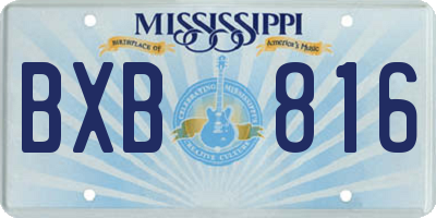 MS license plate BXB816