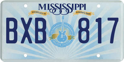 MS license plate BXB817