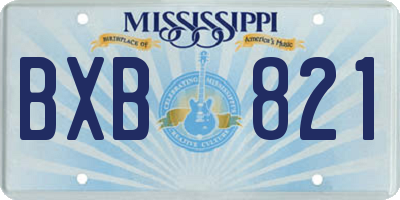 MS license plate BXB821