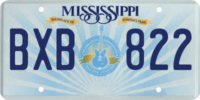 MS license plate BXB822