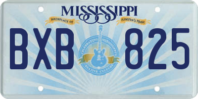 MS license plate BXB825
