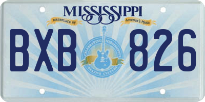MS license plate BXB826