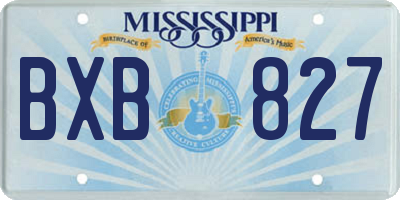 MS license plate BXB827