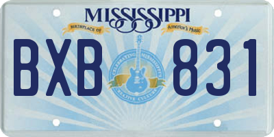 MS license plate BXB831
