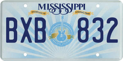 MS license plate BXB832