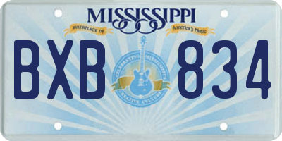 MS license plate BXB834