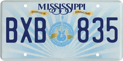 MS license plate BXB835