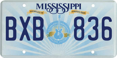 MS license plate BXB836