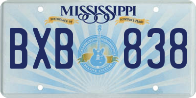 MS license plate BXB838