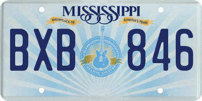 MS license plate BXB846