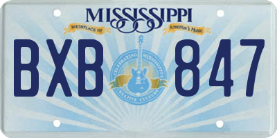 MS license plate BXB847