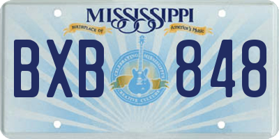 MS license plate BXB848