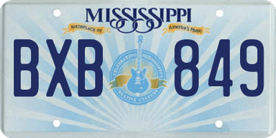 MS license plate BXB849