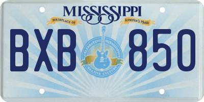 MS license plate BXB850