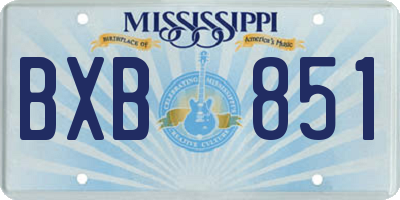 MS license plate BXB851