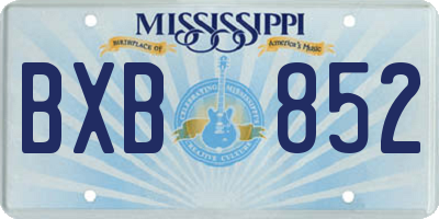 MS license plate BXB852