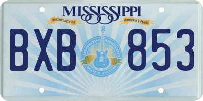 MS license plate BXB853