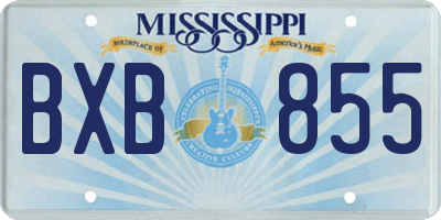 MS license plate BXB855