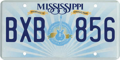MS license plate BXB856